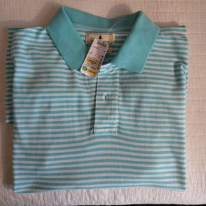 Men's turquoise/white polo style shirt